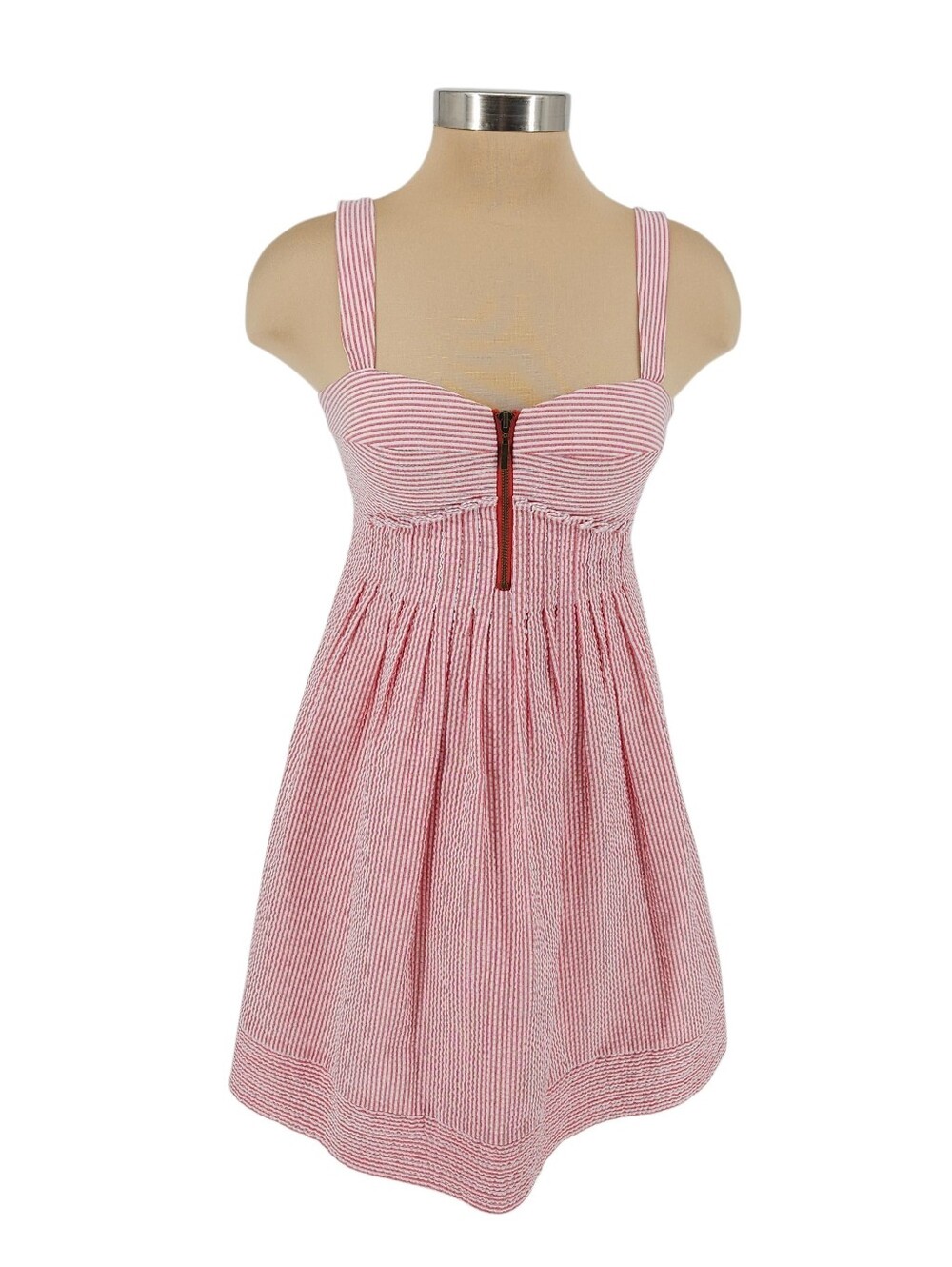Jessica Simpson Fit Flare Dress Red Stripe Sleeveless Sweetheart Sundress 2